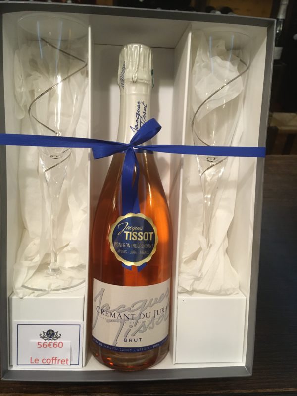 Coffret Prestige 1 Crémant rosé + 2 flûtes