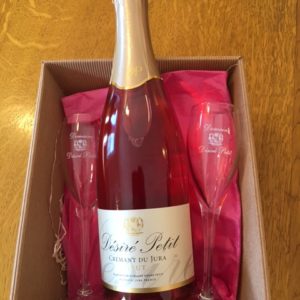 Coffret Crémant du Jura rosé et ses 2 coupettes