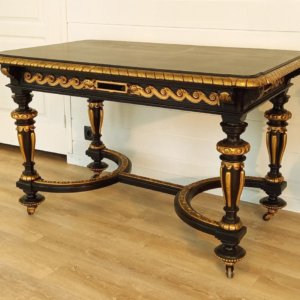 Table Napoléon III noire et or