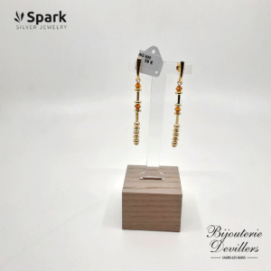 Boucles d'oreille Spark - perles et cristal sur argent doré